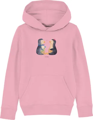 Produktbild von Mr. & Mrs. Panda Kinderpullover Pinguin Pärchen 5-6 Jahre (110/116) - Baumwolle Pink - Geschenk, Hochzeit, Kapuzenpullover, Sweatshirt, Hoody, Pullover, Liebe, Pinguine