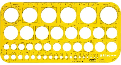 Immagine prodotto di Sagoma da disegno M+R 26 x 13 cm (L x A) Polistirolo giallo trasparente