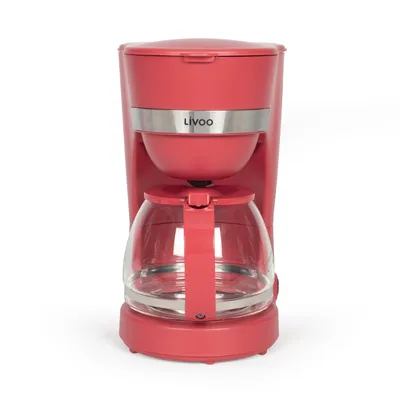 Obrázek produktu pro Livoo DOD200RC, Kávovar na překapávanou kávu, 1,25 l, Mletá káva, 750 W, Červená