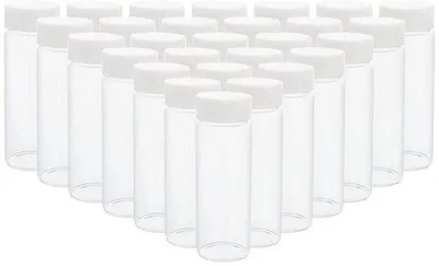Productafbeelding van Set van 28 Transparante Glazen Flessen met Schroefdop