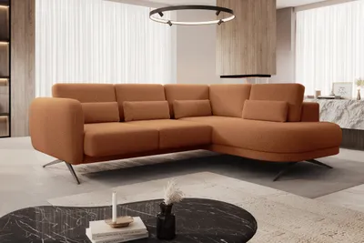 Produktbild von DOMO-HOME Ecksofa mit Schlaffunktion ILUSIO L – Modernes Ecksofa mit hoher Sitzkomfort 250x205cm | Verstellbare Rückenlehne | Hochwertige Materialien und stilvolles Design | Farbe braun | Links