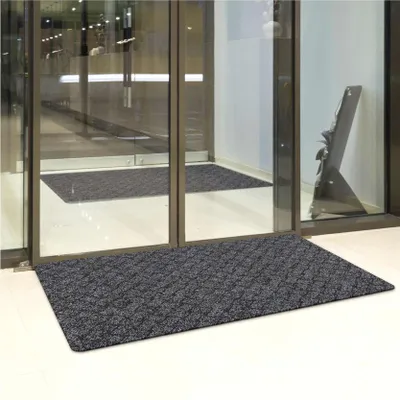Produktbild von Fußmatte Türvorleger Bodenmatte Textil Melbourne Pflasterstein Schwarz Robust Wasserabweisend Breite 80 cm Länge 120 cm