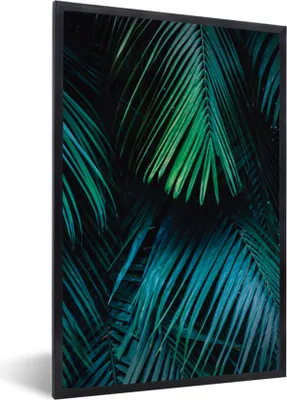 Produktbild von MuchoWow® Gerahmtes Poster Dschungel - Grün - Blatt 40x60 cm - Poster mit Schwarzem Bilderrahmen Wandposter Rahmen Foto Bilder - Papierdruck - Wandbilder