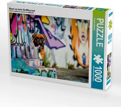 Produktbild von CALVENDO Puzzle Boxer an einer Graffitywand | 1000 Teile Lege-Größe 64x48cm Foto-Puzzle für glückliche Stunden