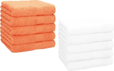 Produktbild von Betz 10 Stück Seiftücher 30x30 cm PREMIUM 100% Baumwolle Farbe: orange und weiß