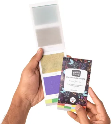 Productafbeelding van Aquarelverf, set 10 levendige metallic kleuren in coloursheet voor buiten en onderweg, handgemaakt, 10 aquarelkleuren in metallic set