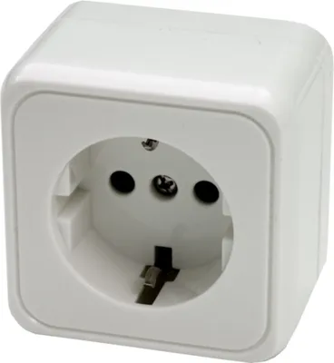 Zdjęcie produktu dla Gniazdo natynkowe Schuko do przyczepy kempingowej 220V - 230V białe pojedyncze