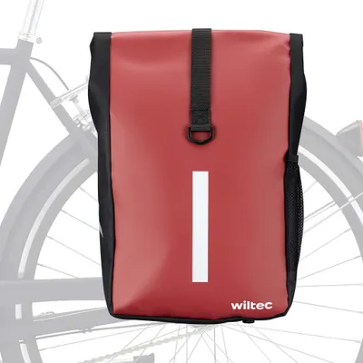 Produktbild von Wiltec Gepäckträgertasche rot, Fahrradtasche Gepäckträger 16 l Stauraum, Gepäcktasche mit Tragegurt, wasserresistente Fahrrad Tasche