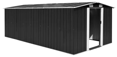 Produktbild von Gartenhaus, Metallschuppen – 257 x 489 x 181 cm – Verzinkter Stahl – Anthrazit