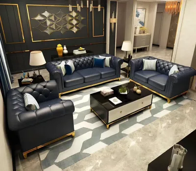 Produktbild von Chesterfield Luxus Sofa Couch Polster Sitz Leder Garnitur 321 Sitzer Couchen