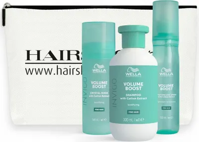 Produktbild von Wella Professionals Invigo Volume Boost Geschenkset Shampoo 300 ml + Crytsal Mask 145 ml + Leave-In 150 ml