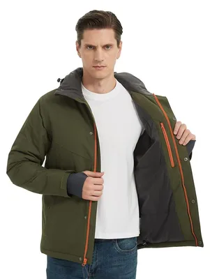 Produktbild von Winterjacke Herren Wasserdicht Gefüttert - Winddicht - Mit Kapuze - Regenjacke