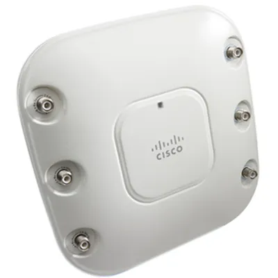 Produktbild von Cisco AIR-AP1262N-E-K9, 300 Mbit/Sek, 1, 2, 5.5, 6, 9, 11, 12, 18, 24, 36, 48, 54 Mbps, 10, 100, 1000 Mbit/Sek, 2.4/5 GHz, Ethernet, Fast Ethernet, Gigabit Ethernet, 20 MHz