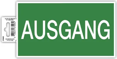 Produktbild von Exacompta 67006B Hinweisschild selbstklebend Ausgang 20 cm grün weiß