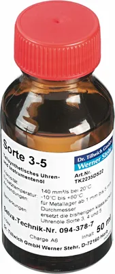 Produktbild von Dr. Tillwich Uhrenöl Nr. 3-5 – Klassisches Uhrenöl für mittelgroße bis große Uhrwerke, für Uhrwerkelager aus Metall, ohne Steine sowie Zugfederwindungen – Inhalt: 50 ml – C334916