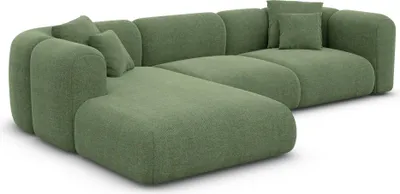 Produktbild von Strukturstoff L-Form Sofa Belio Grün Links