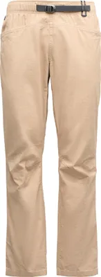Beige Kletter- und Boulderhose "M Ethos Pants" von Black Diamond; mit verstellbarem Gürtel.