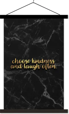 Produktbild von MuchoWow® Textilposter Zitate - Sprichwörter - Gold - Marmor 120x180 cm mit schwarzem Rahmen - Fotos