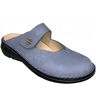 Produktbild von Finn Comfort Roseau, Lightblue, Damenschuhe, Pantolette, Sommerschuhe, NEU - Damenschuhe Pantolette /  Zehentrenner, Blau, leder (nubuk)