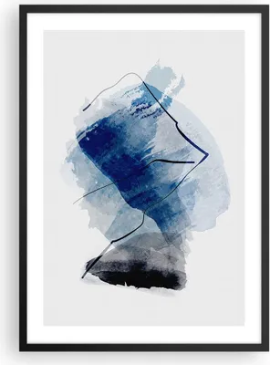 Produktbild von Gerahmtes Poster - Schwarzer Rahmen - Blau Schwarz Abstraktion - 50x70 cm - Wand Bild - Wanddeko - Wandbilder - Kunstposter - Wandposter - Bilderrahmen - Bilder - Kunstdruck - P2BPA50x70-5058