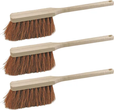 Produktbild von Novaliv 3x Hochwertiger Langstiel Handfeger 45 cm mit Holzgriff feine Kokosborsten Effektive Reinigung Schnee Handfeger im Haushalt Staub Schmutz Haare Langlebig Leicht Reinigen Auto