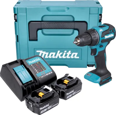 Produktbild von Makita DDF 490 SFJ Akku Bohrschrauber 18 V 65 Nm 1/2" Brushless + 2x Akku 3,0 Ah + Ladegerät + Makpac