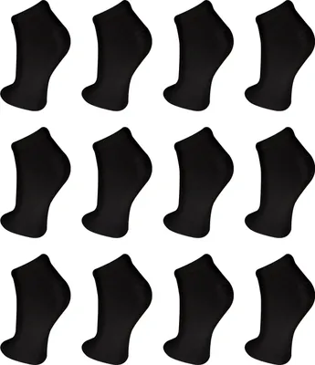 Produktbild von TEXEMP Sneaker Socken Herren Damen 12 - 36 Paar Baumwolle Sport Füßlinge | B139 - Schwarz - 43-46 - 24er Pack