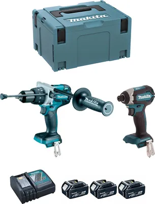 Produktbild von MAKITA Kit DLX2174TJ1 (DHP481 + DTD153 + 3 x 5,0 Ah + DC18RC + MAKPAC 3)