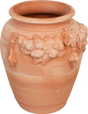 Produktbild von Topf terracotta 38x38x45 cm, Vase aus ton, Vasen deko