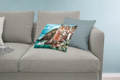 Produktbild von MuchoWow® Zierkissen Sofakissen Wohnzimmer Dekokissen 60x40 cm Italien - Häuser - Felsen - Kopfkissen - Polster mit Foto