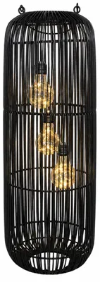 Produktbild von Formano Solarlaterne Außen Garten große Rattan Solar Laterne 3 LED Birnen 60 cm