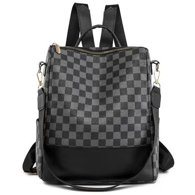 Produktbild von Damen Kunstleder Rucksack Elegant Schultertasche Cityrucksack Dani Schwarz