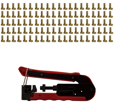 Produktbild von PremiumX 100x XCon G1-90 Kompressionsstecker Winkelstecker + Kompressionszange