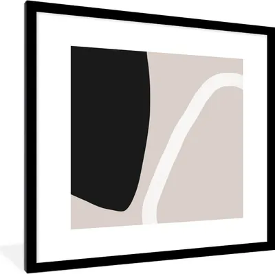 Produktbild von MuchoWow® Gerahmtes Poster Pastell - Minimalismus - Formen 40x40 cm - Poster mit Schwarzem Bilderrahmen Wandposter Rahmen Foto Bilder - Poster - Plakat im Rahmen