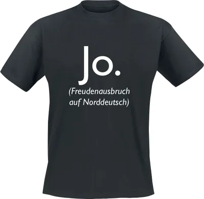 Produktbild von Sprüche T-Shirt Herren Jo. Freudenausbruch auf Norddeutsch schwarz M