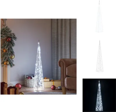 Obrázok produktu pre vidaXL LED svetelný kužeľ akrylová dekorácia studená biela 90 cm - Vianočné osvetlenie
