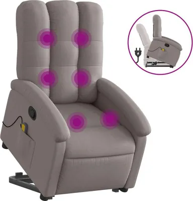 Produktbild von vidaXL Massagesessel mit Aufstehhilfe Taupe Stoff