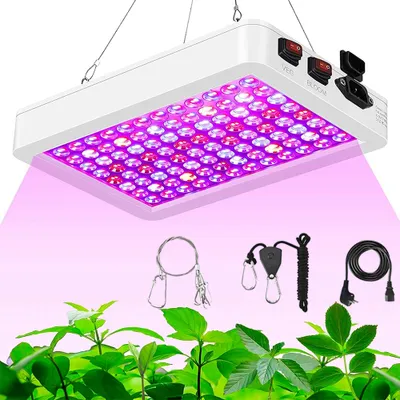 Produktbild von 50W 192 LED Pflanzenlampe Vollspektrum 1200lm Pflanzenlicht mit VEG & BLOOM Doppelschalter Grow Lampe Zimmerpflanzen Wachstumslampe