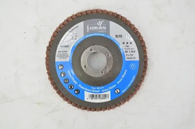 Zdjęcie produktu dla LUKAS tarcza listkowa 125mm SLTR CeramicAd ceramiczna tarcza szlifierska - tarcza listkowa ścierna ziarnistość 40