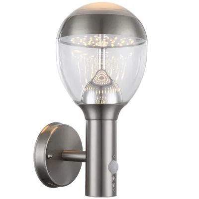 Produktbild von LED Wandlampe, Edelstahl, Bewegungsmelder, H 31,7 cm