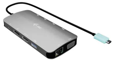 Obrázek produktu pro i-tec C31NANOTRIDOCKPD, Kabel, USB 3.2 Gen 1 (3.1 Gen 1) Type-C, 100 W, 10,100,1000 Mbit/s, Stříbrná, 5 Gbit/s