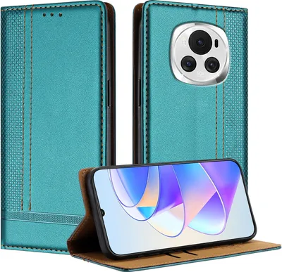 Obrázek produktu pro Pouzdro pro Honor Magic6 kožené flipové pouzdro s funkcí stojánku zelené