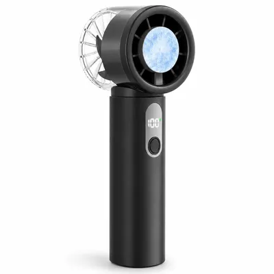 Produktbild von Tragbarer Turbo Handventilator mit Kühlfunktion, USB Mini Ventilator mit 5 Stufen, Hand- & Tischventilator, Grau
