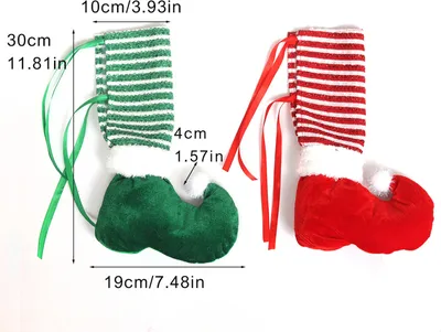 Produktbild von Tischbeinabdeckung, Cartoon-Santa-Socken-Design, Weihnachtstisch-Stuhl-Fußabdeckung für Heim-Festival-Dekoration