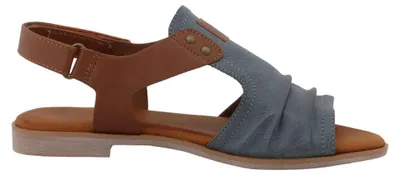 Produktbild von Mustang Damen Sandale Hochfront Raffung Marken-Patch 26M0072002, Größe:40 EU, Farbe:Blau