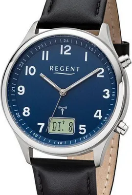 A close-up studio shot of a men's wristwatch.