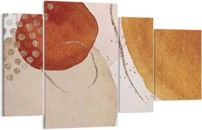 Produktbild von Bild auf Leinwand - Leinwandbild - 4 Teile - Orange Abstraktion Flecken - 120x70cm - Wand Bild - Wanddeko - Wandbilder - Leinwanddruck - Bilder - Wanddekoration - Leinwand bilder - DL120x70-4696