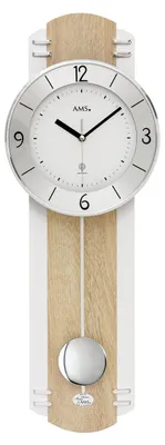 Produktbild von AMS F5291 Pendel-Funkwanduhr mit Sonoma-Aluminium-Veredelung