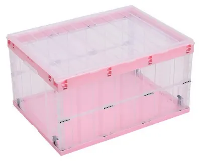 Produktbild von Stapelbare Aufbewahrungsboxen - Faltbar - Mit Deckel - Transparent - 3 x 55 l