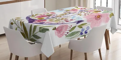Produktbild von ABAKUHAUS Aquarell Tischdecke, Seeanker bedeckt durch blühende Efeu blüht Romance Love Rose Image, 140 x 170 cm, Mehrfarbig